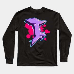 Letter I - Graffiti Street Art Style Long Sleeve T-Shirt